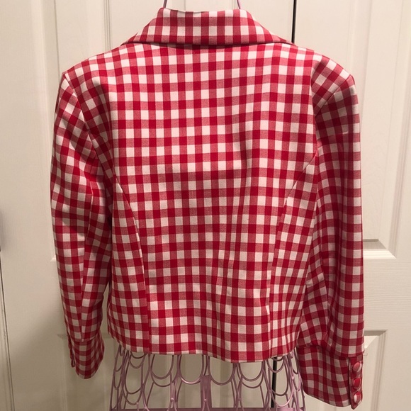 Red and white gingham blazer - Picture 3 of 3